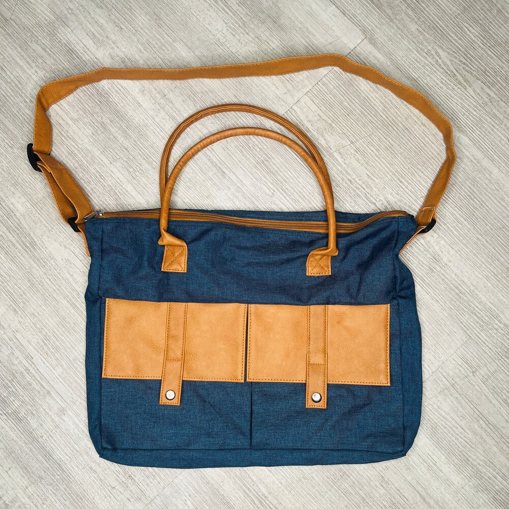 Classic Courier Organizer Messenger Travel Tote Laptop Bag Front Pockets AARP